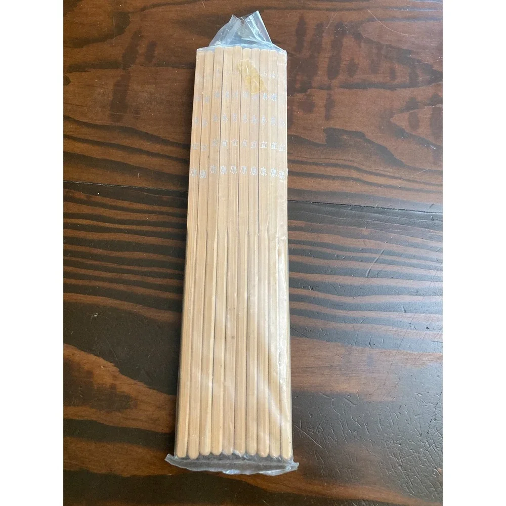 Vintage Plum Flower 10 Pairs Wooden Chopsticks New in Package Asian Oriental